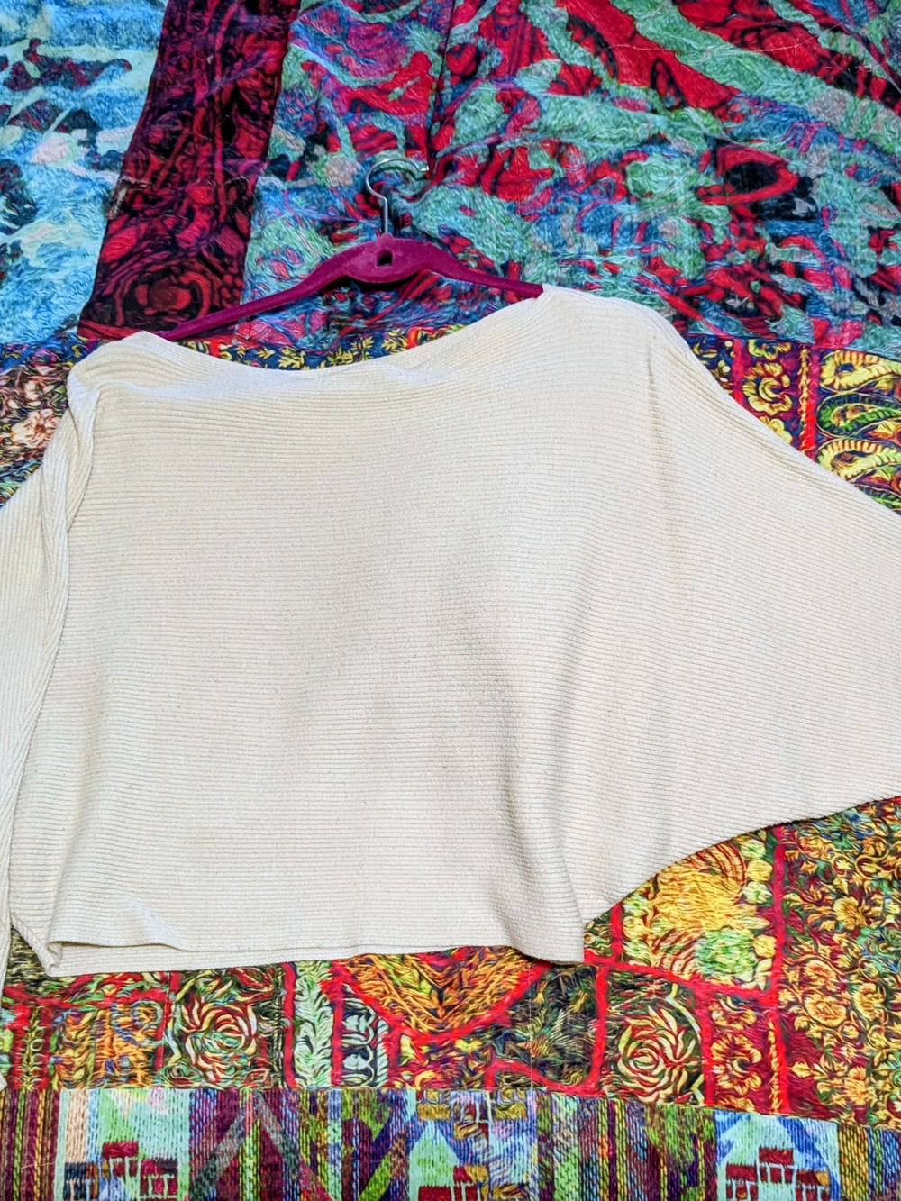 Cream Ribbed Boatneck Women’s Sweater